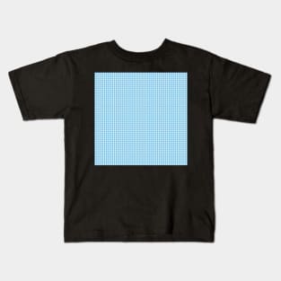 Gingham Pattern - Light Blue Kids T-Shirt